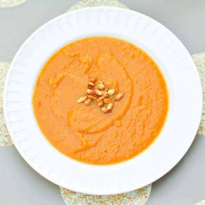 Roasted Butternut Squash Sweet Potato Soup Roasted Butternut Squash Sweet Potato Soup is a delicious Thanksgiving appetizer