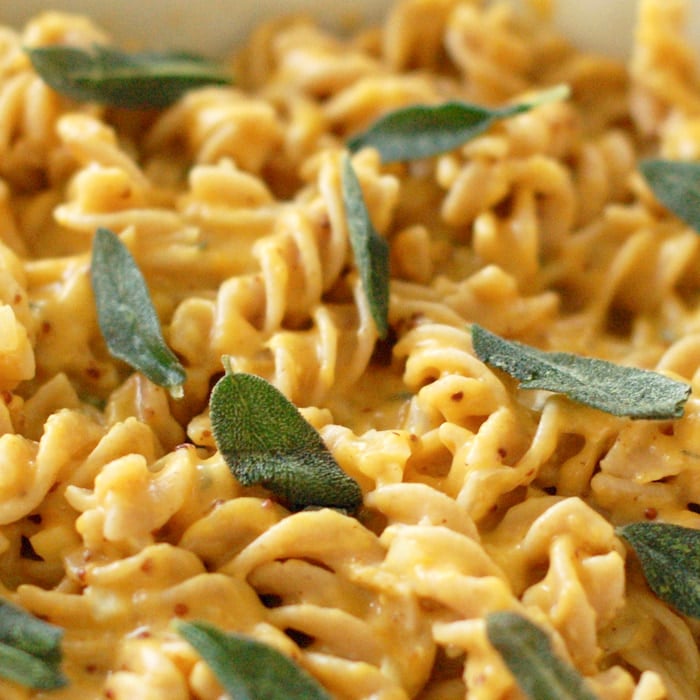 close up of baked macaroni and cheese