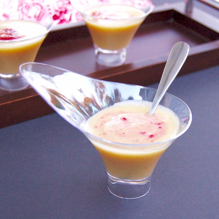 tasting bowl of parsnip pear soup mini tasting bowl of parsnip pear soup