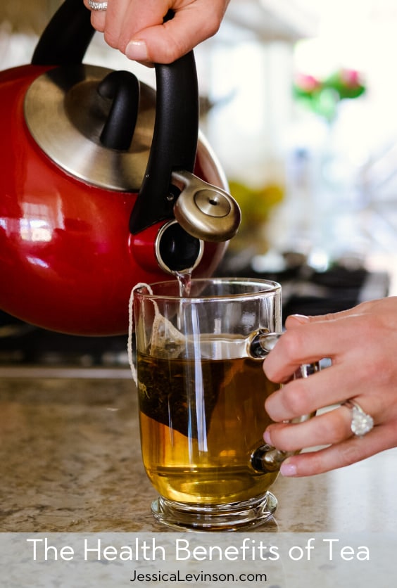 What better way to stay warm this winter than with a cup of hot tea. Find out the health benefits of tea and the best way to make your own cup. pouring a cup of tea