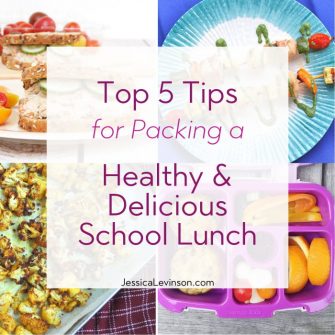 Tips for Packing a Healthy and Delicious School Lunch Square Collage with Text Overlay