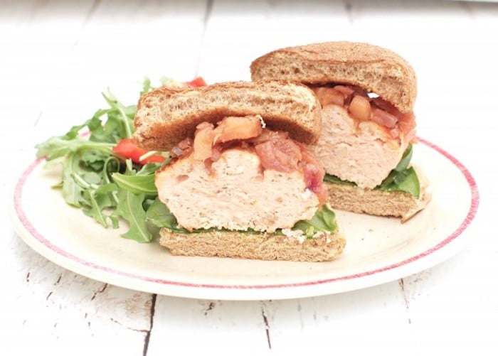 cut salmon burgers Grilled Fresh Salmon Burgers Cut in Half