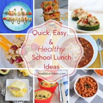 Packing a healthy school lunch for your kids is quick and easy with these five kid- and mom-approved ideas. Get the ideas and 40+ recipes to put them into action at JessicaLevinson.com | #backtoschool #schoollunch #feedingkids #kidseatright #healthylunchbox #lunch