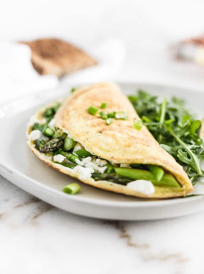 Easy Asparagus and Goat Cheese Omelette - Lively Table Back to School Breakfast - Asparagus Goat Cheese Omelette from Lively Table