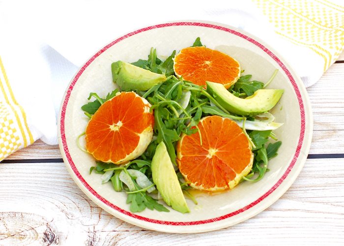 Citrus Fennel Salad | Jessica Levinson, MS, RDN, CDN Crunchy fennel, sweet Cara Cara oranges, creamy avocado, and peppery arugula are tossed with a Champagne-lemon vinaigrette in this Citrus Fennel Salad. Vegan and gluten-free.