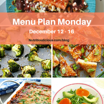 Menu Plan Monday: December 12, 2016 | Nutritioulicious