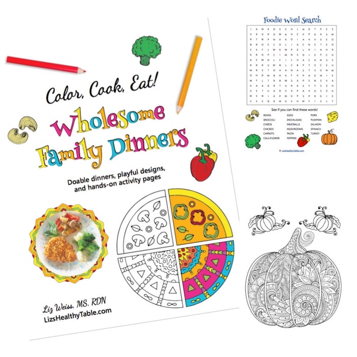 The Color, Cook, Eat! Coloring Book bundle is a healthy holiday gift idea for feeding a family. Color Cook Eat Coloring book