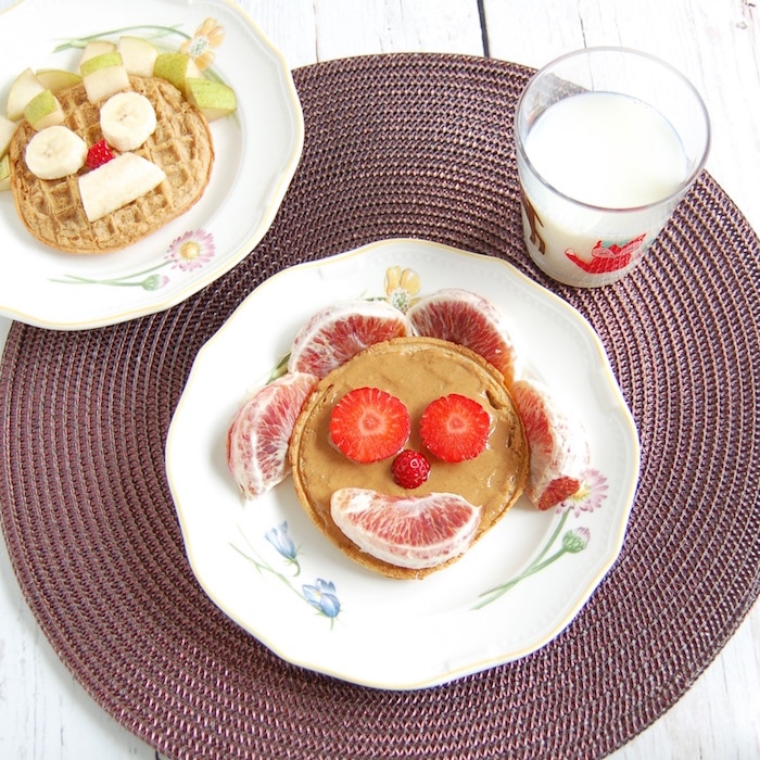 make food fun to encourage healthy eating in kids waffle smiley faces for kids