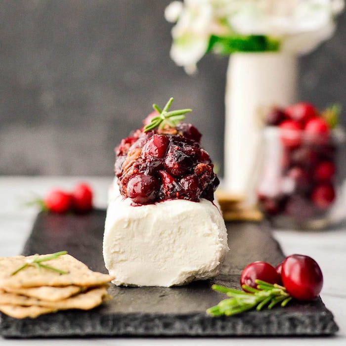 Balsamic, Maple & Cranberry Goat Cheese Appetizer with Cinnamon Toasted Pecans @ Joy Food Sunshine Balsamic, Maple & Cranberry Goat Cheese Appetizer with Cinnamon Toasted Pecans @ Joy Food Sunshine