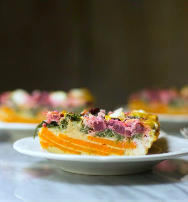 Beet & Goat Cheese Sweet Potato Quiche @ The Gourmet RD Beet & Goat Cheese Sweet Potato Quiche @ The Gourmet RD
