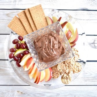 chocolate peanut dessert hummus platter