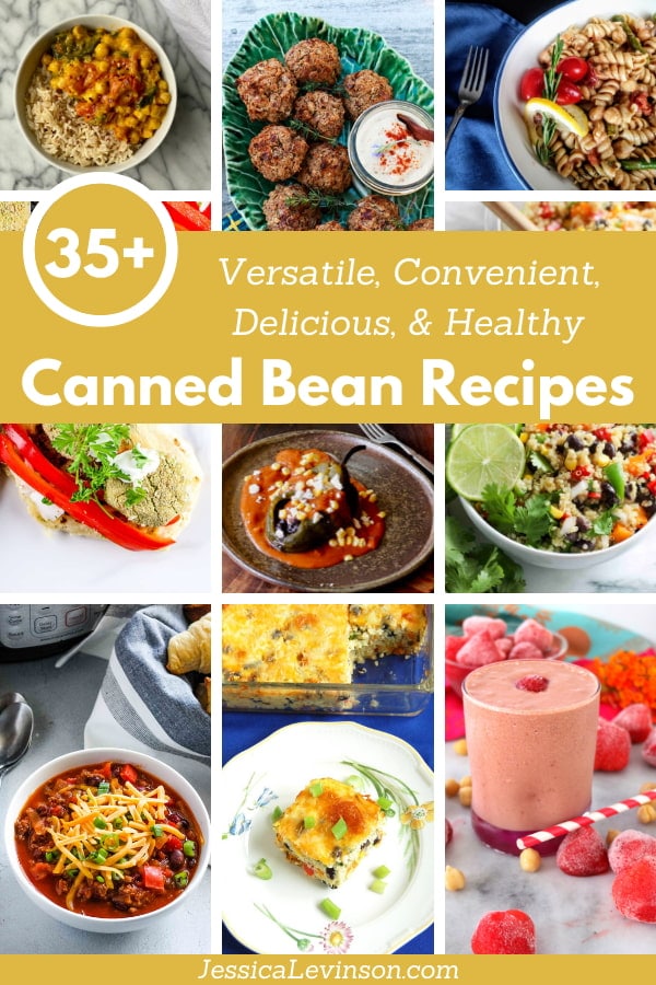 canned bean recipe roundup collage of canned bean recipes